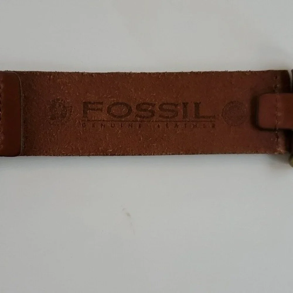 FOSSIL BROWN LEATHER TWO-TONE BELT SIZE LARGE